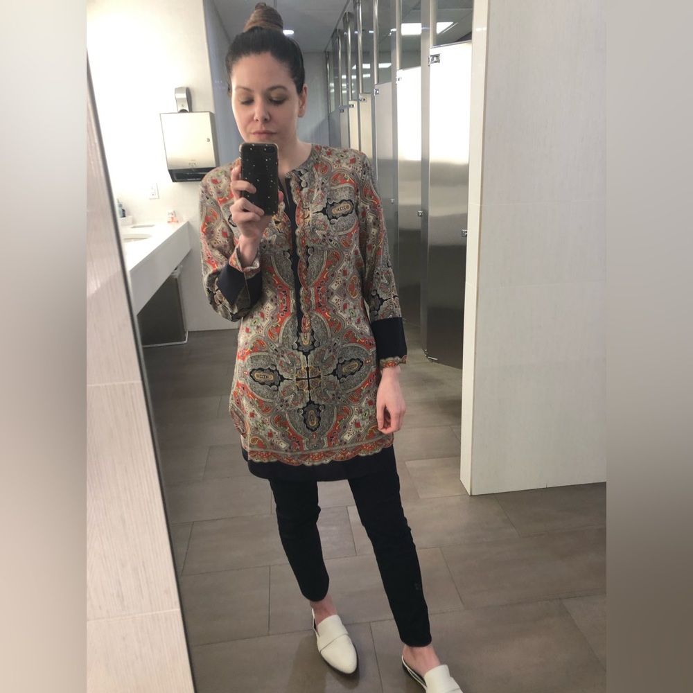 Theory Multicolor Paisley Women's Button Down Shirt